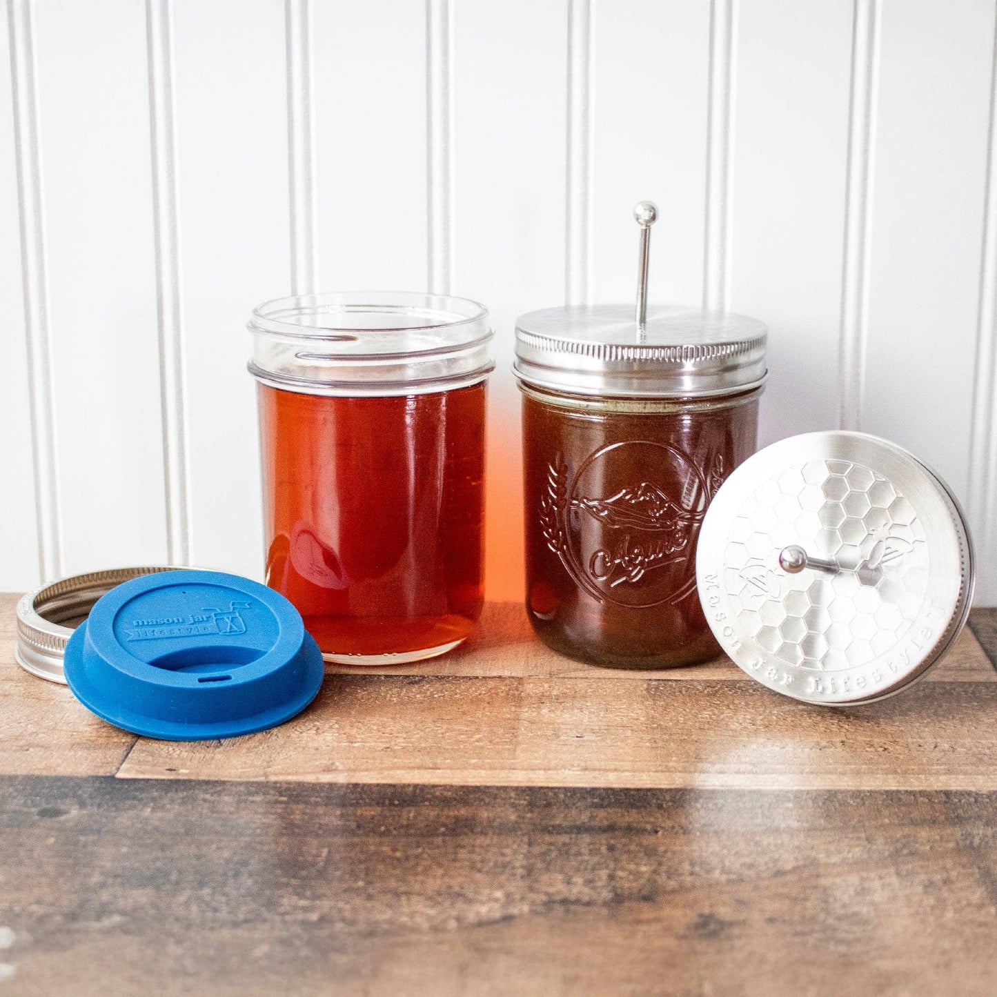 Honey Dipper Stainless Steel Lid for Mason Jars: Regular Mouth