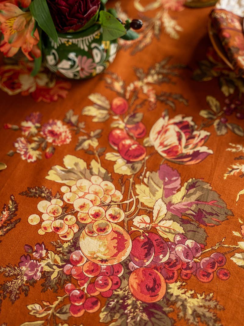 Bountiful Harvest Tablecloth - Rust: 54x54