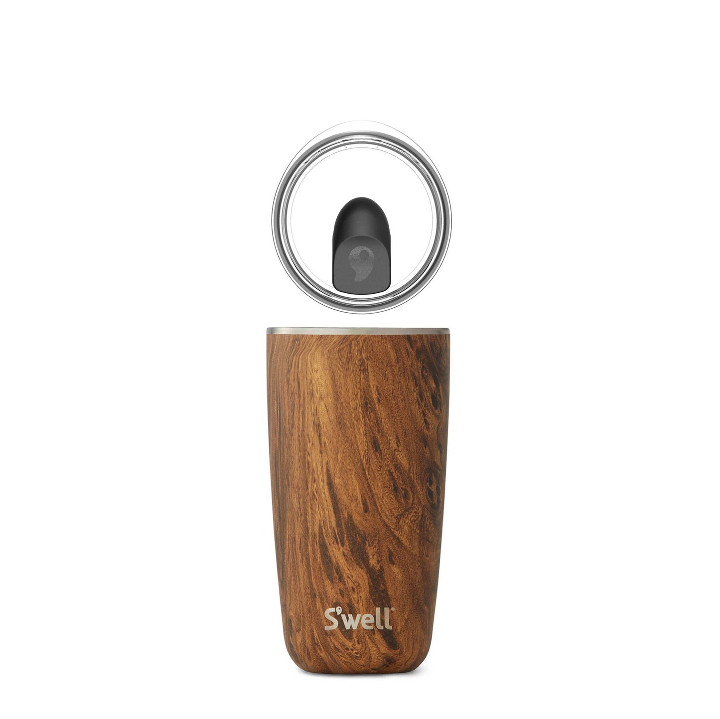STAINLESS STEEL TUMBLER WITH LID - TEAKWOOD: 18OZ