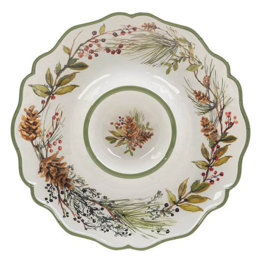 MELAMINE CHIP & DIP WINTERS FOREST