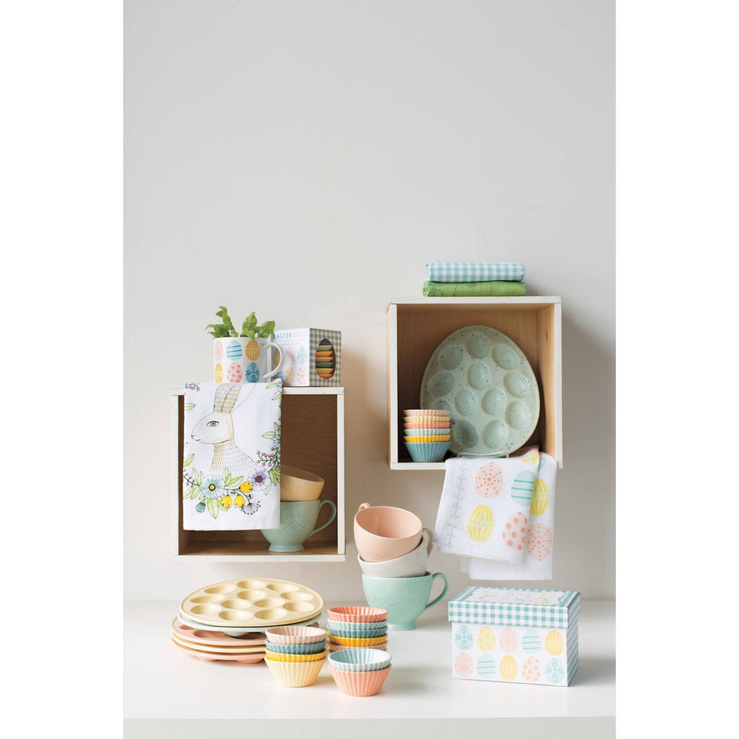 ROBIN'S EGG BLUE STONEWARE DEVILED EGG TRAY