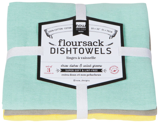 JADE MOONSTRUCK ZEST FLOURSACK DISHTOWELS SET OF 3