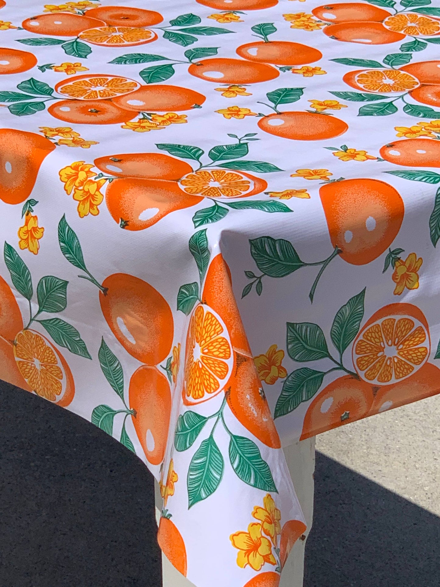 OILCLOTH TABLECLOTH: ORANGES 102” X 48”