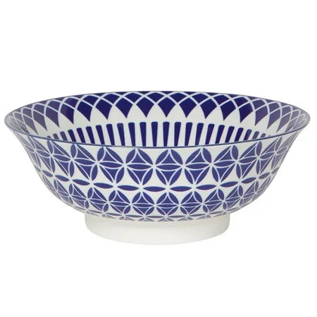 8" BLUE GEO BOWL