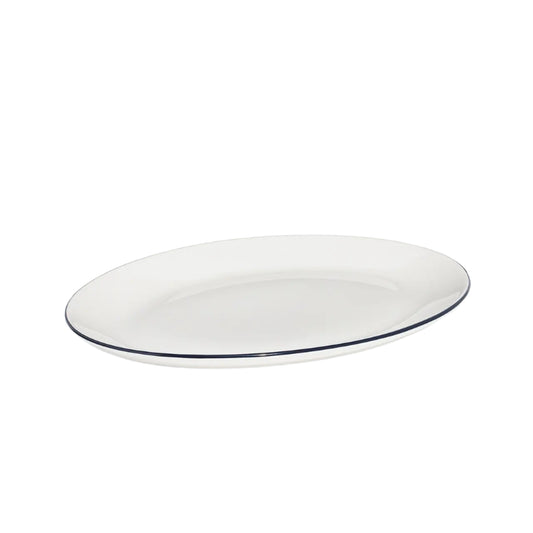 OVAL SERVING PLATTER NAVY RIM 13"