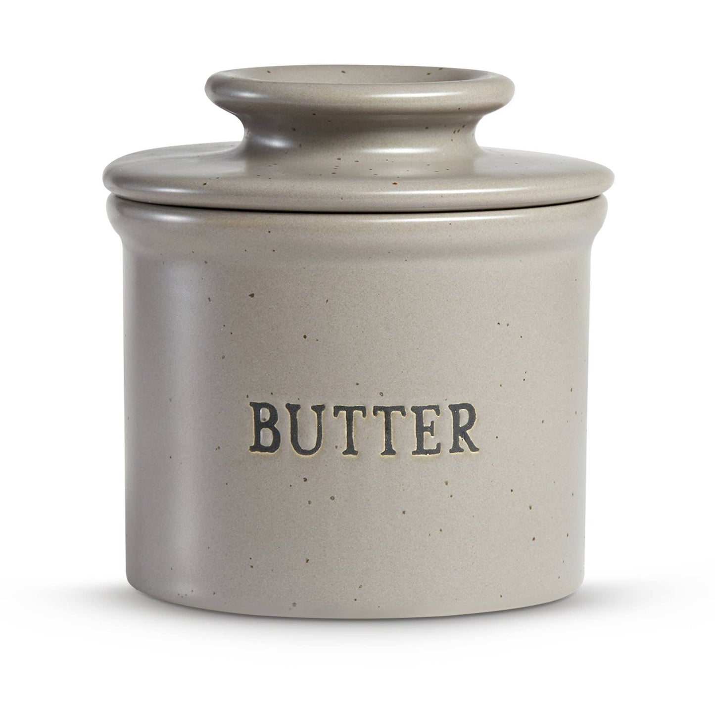 KOOK FRENCH BUTTER KEEPER DISH, CERAMIC: OATMEAL