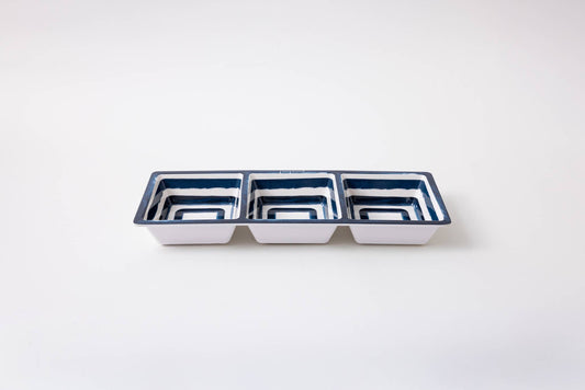 3-Section Tray - Coastal Stripe