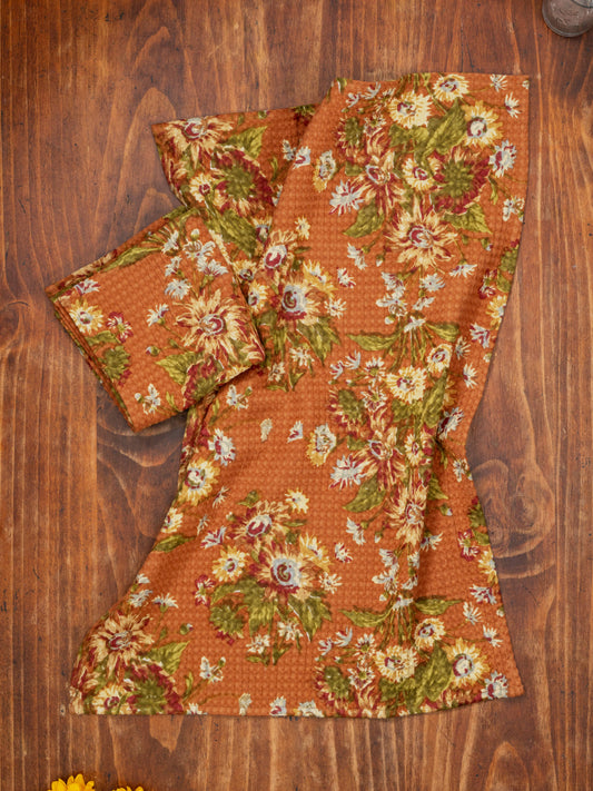 Marguerite Tea Towel- Rust