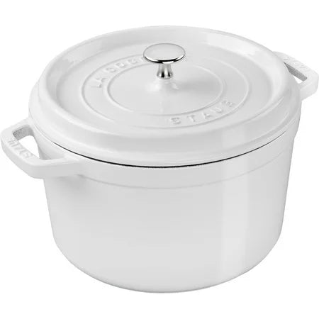 STAUB DEEP COCOTTE 5 QT WHITE