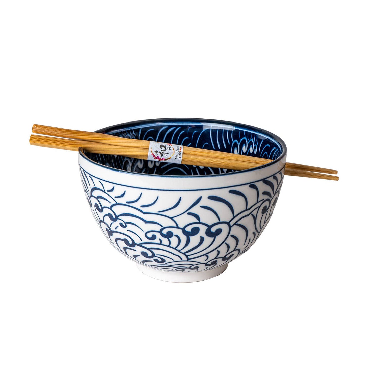 NAMI WAVES BOWL WITH CHOPSTICKS 6"