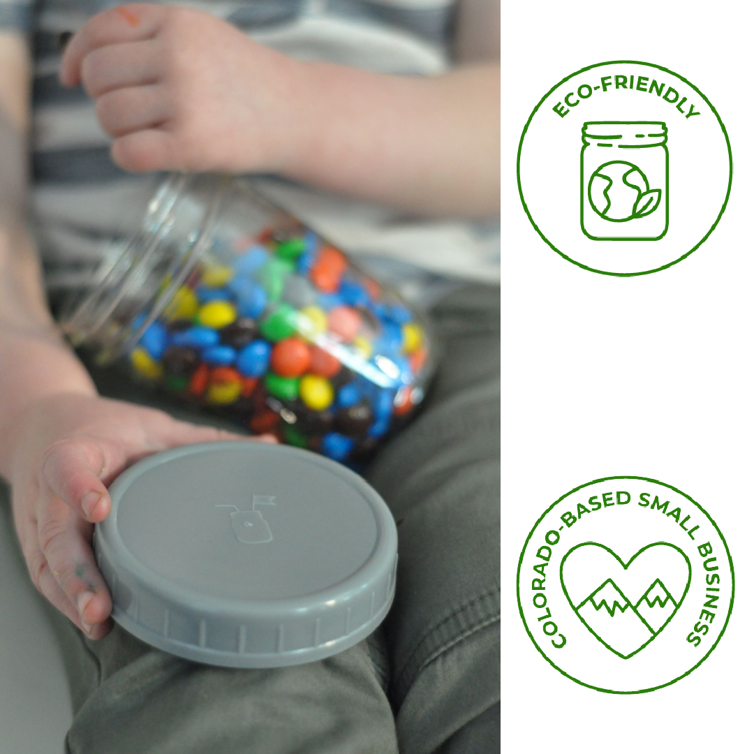 MJL LEAK PROOF PLASTIC STORAGE LIDS FOR MASON JARS: WIDE MOUTH