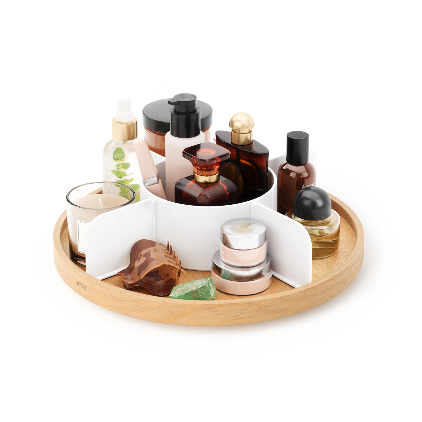 BELLWOOD LAZY SUSAN: WHITE-NATURAL