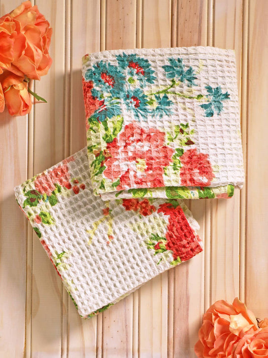 APRIL CORNELL TEA TOWEL COTTAGE ROSE WHT