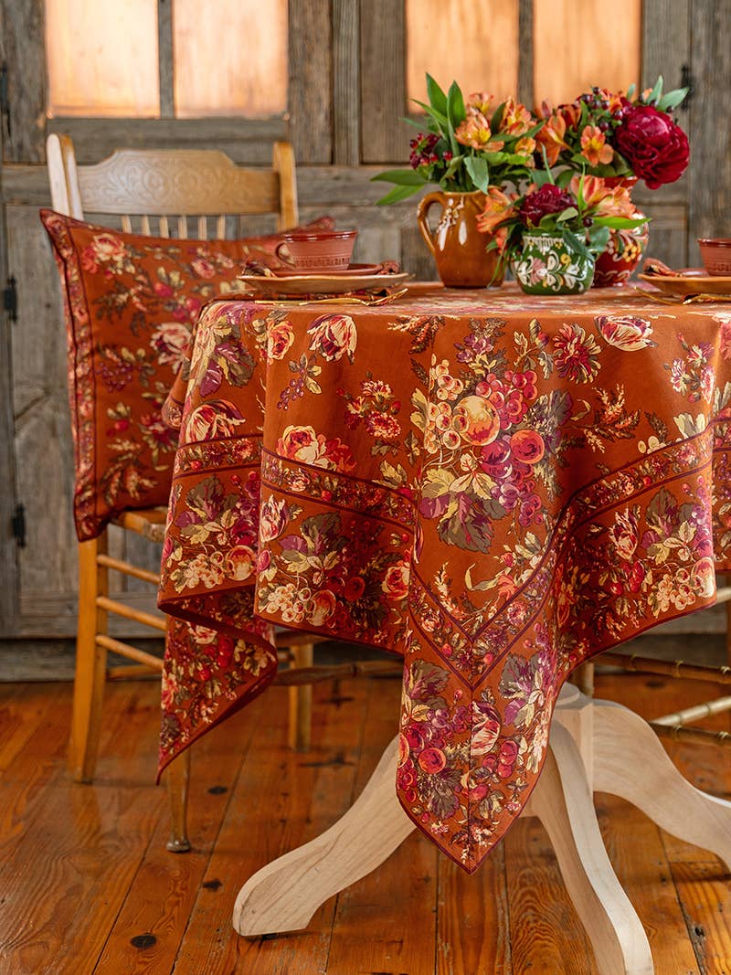 Bountiful Harvest Tablecloth - Rust: 54x54