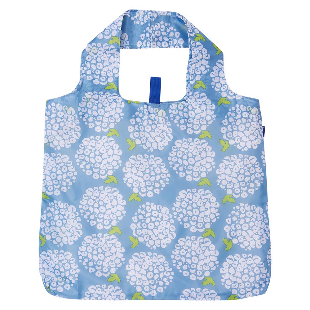 HYDRANGEA BLOSSOMS REUSABLE SHOPPER BLU BAG