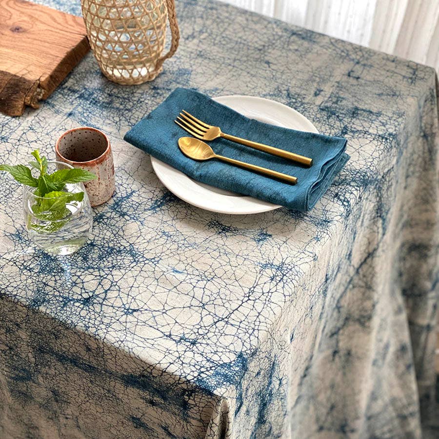 ORGANIC TABLE LINENS NATURALLY HAND DYED TABLE CLOTH | PAROS: 56"X84"