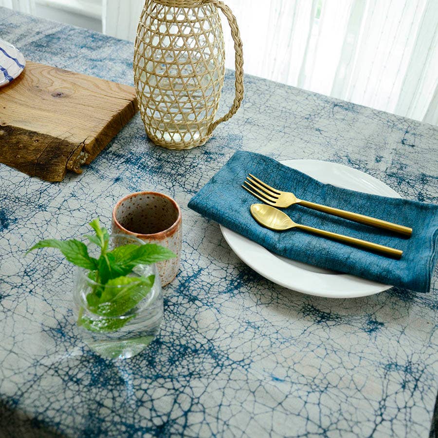 ORGANIC TABLE LINENS NATURALLY HAND DYED TABLE CLOTH | PAROS: 56"X84"