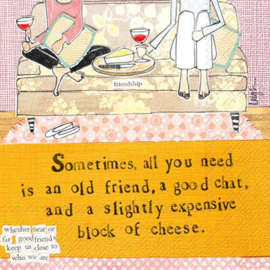 PAPER COCKTAIL NAPKINS BLOCK OF CHEESE 20CT