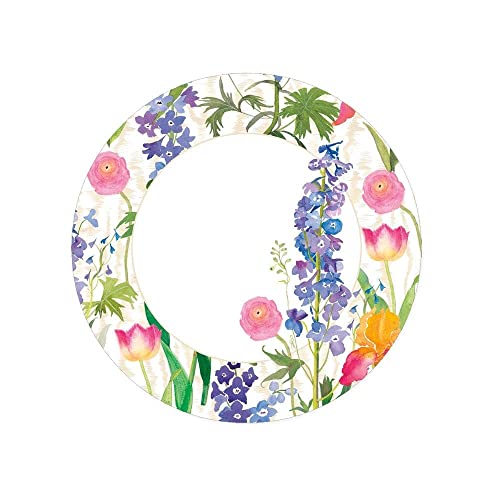 DESSERT PAPER PLATE SUMMER GARDEN WHITE 8"