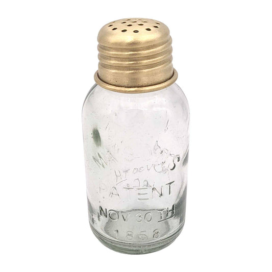 MINI MASON JAR SALT & PEPPER SHAKERS: SINGLE BRASS