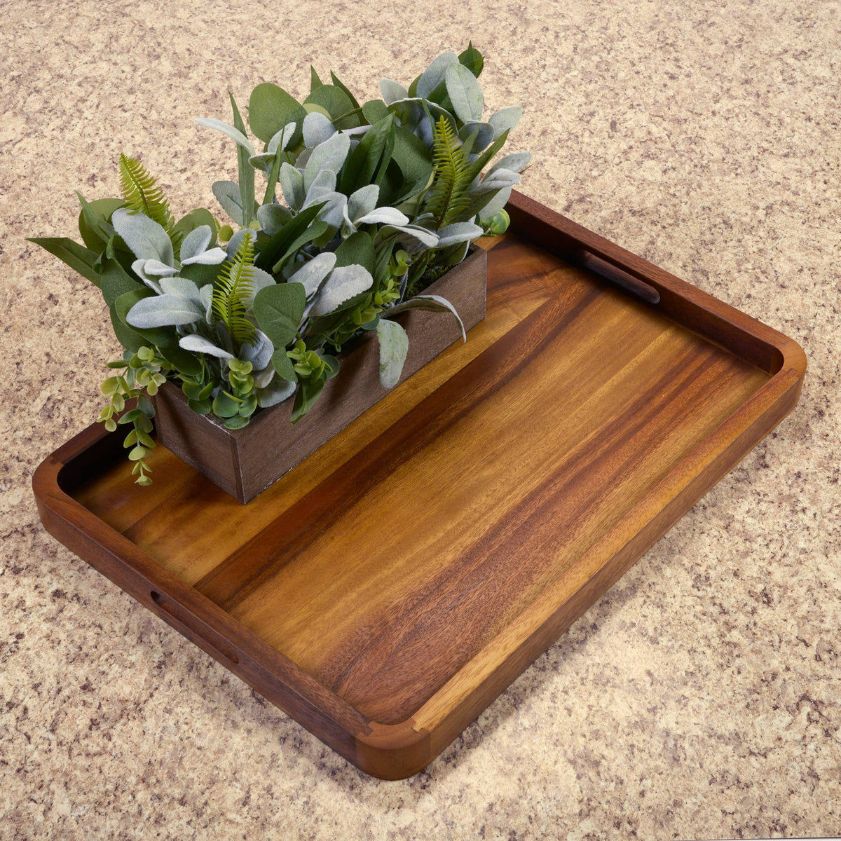 ACACIA WOOD SERVING TRAY 20"X15"