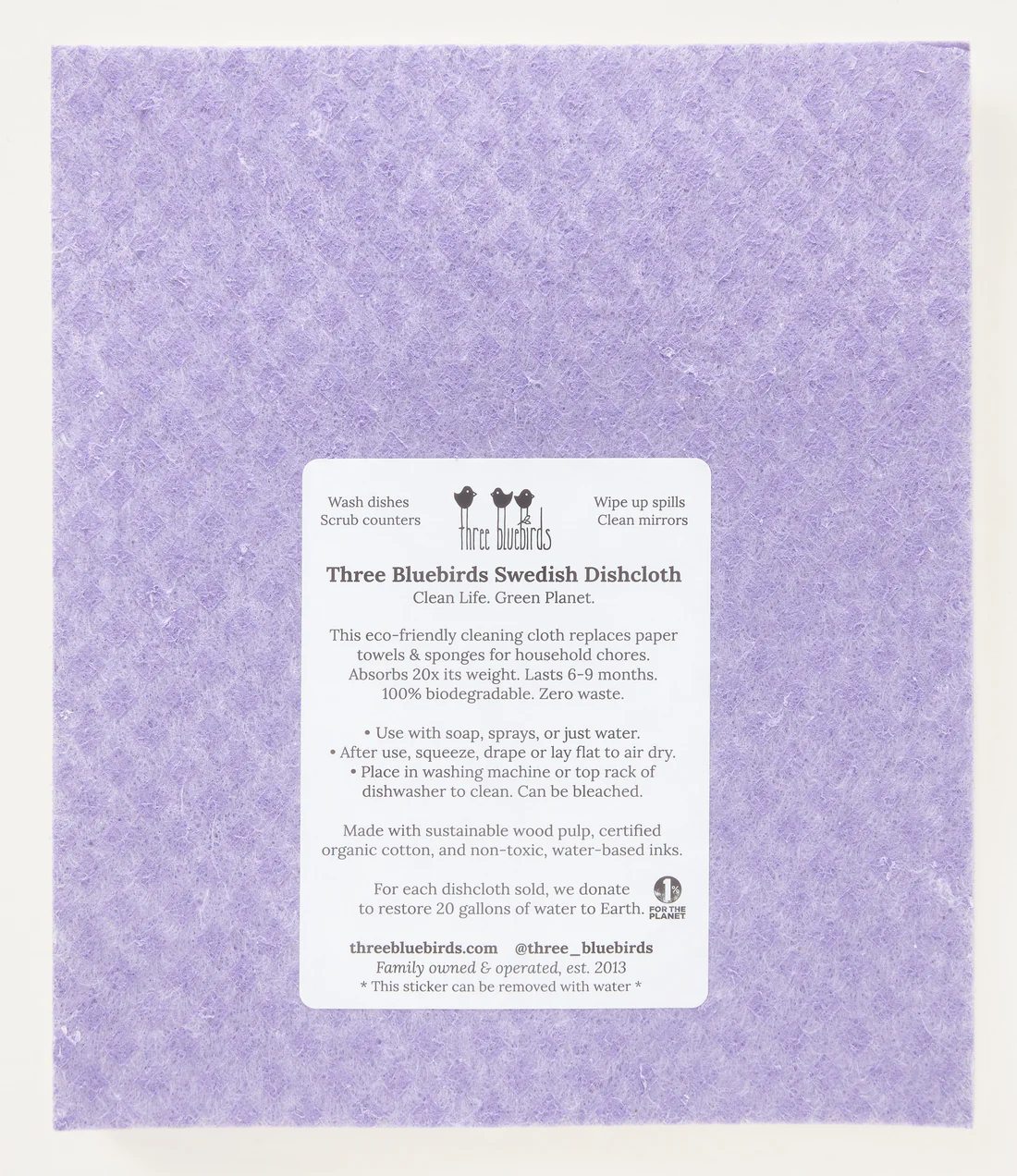 Vines on Purple Swedish Dishcloth