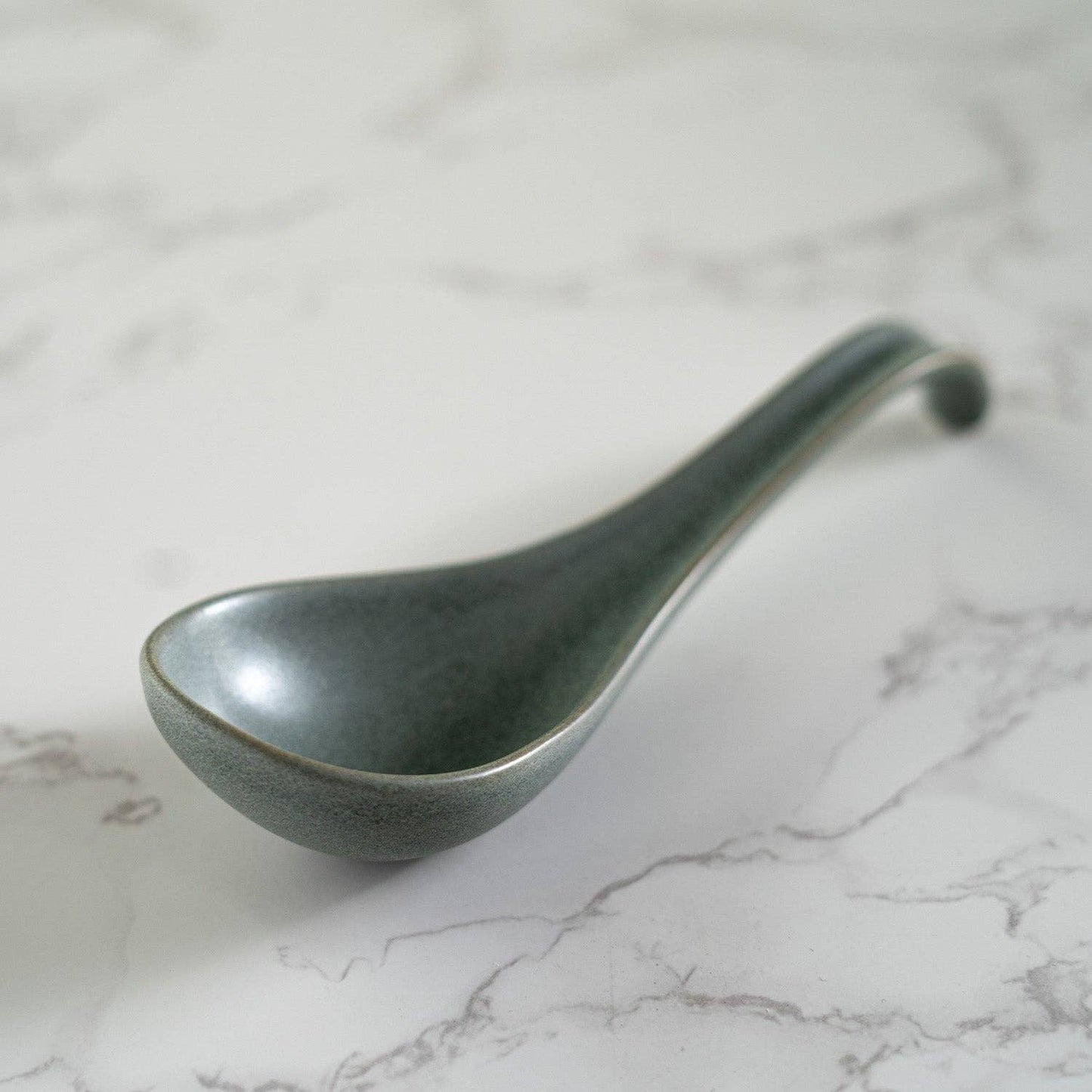 PORCELAIN SOUP SPOON GREEN