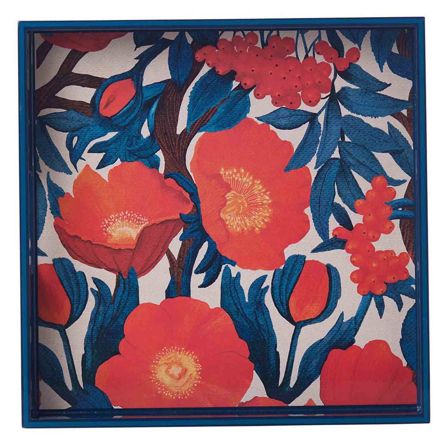Iceland Poppy  Square Lacquer Serving Tray