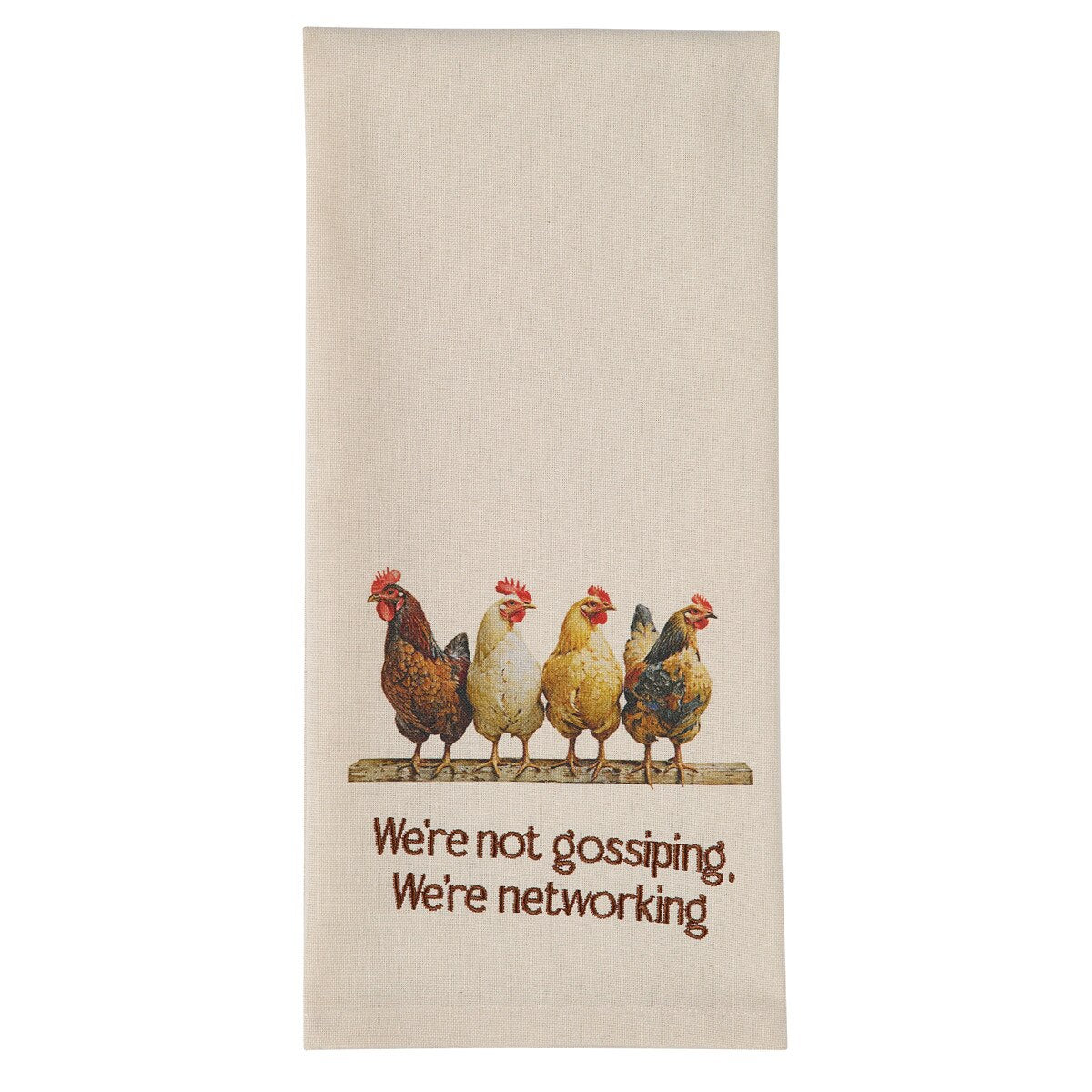 FOUR CHICKENS IN A ROW DECORATIVE DISHTOWEL