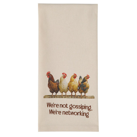 FOUR CHICKENS IN A ROW DECORATIVE DISHTOWEL