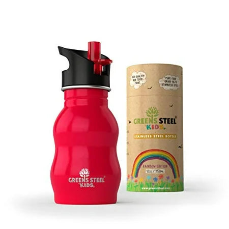 KIDS WATER BOTTLE SS 12 OZ RED