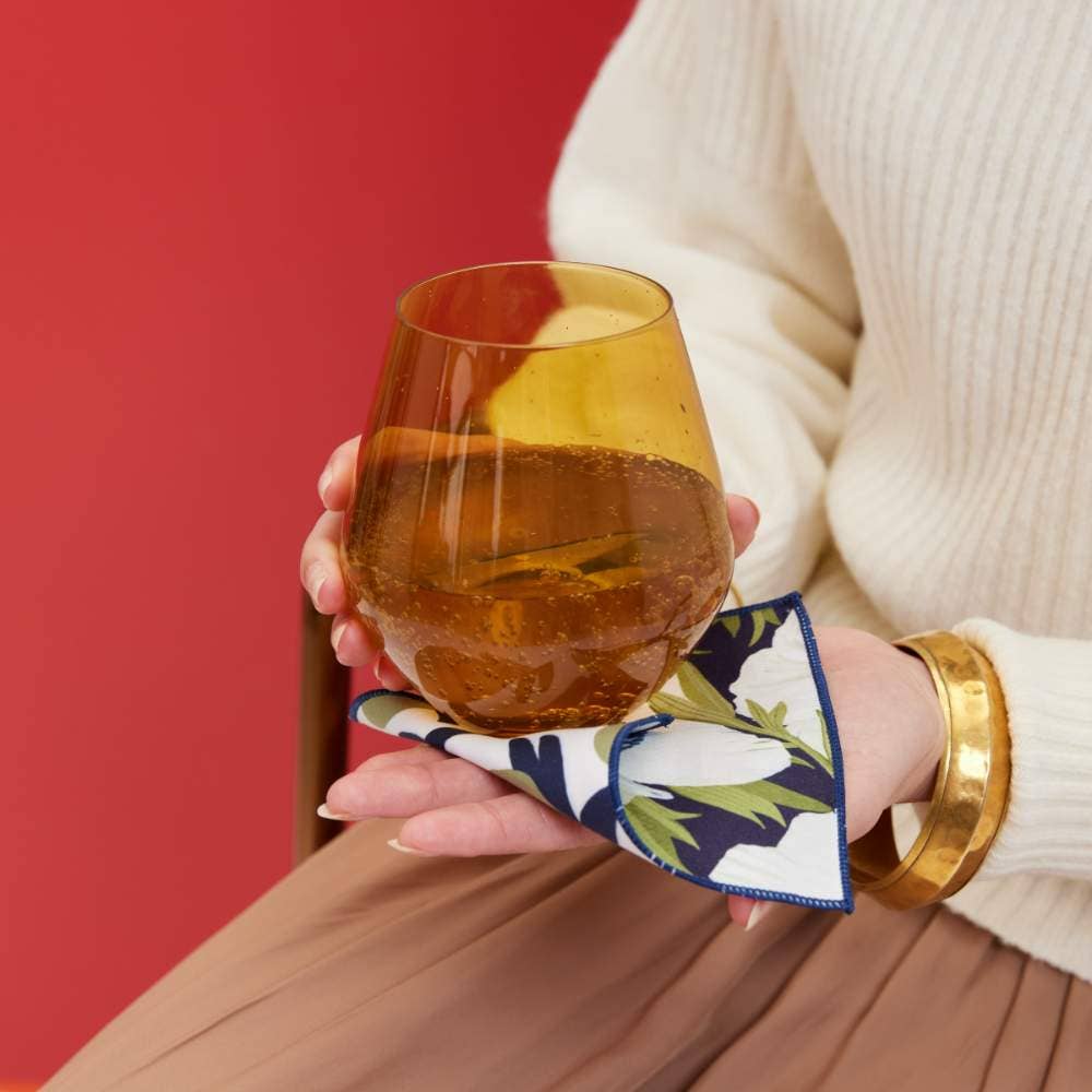 ANEMONE POPPY REUSABLE ECO COCKTAIL NAPKINS, SET OF 8