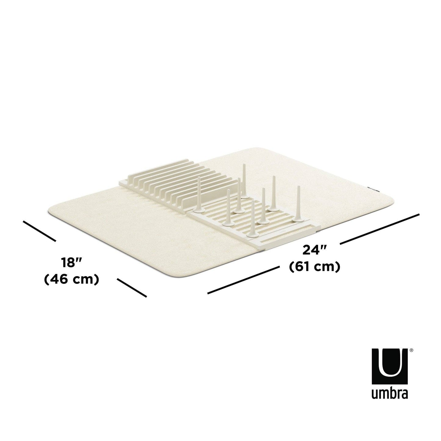 UDRY PEG DISH RACK WITH MAT: LINEN