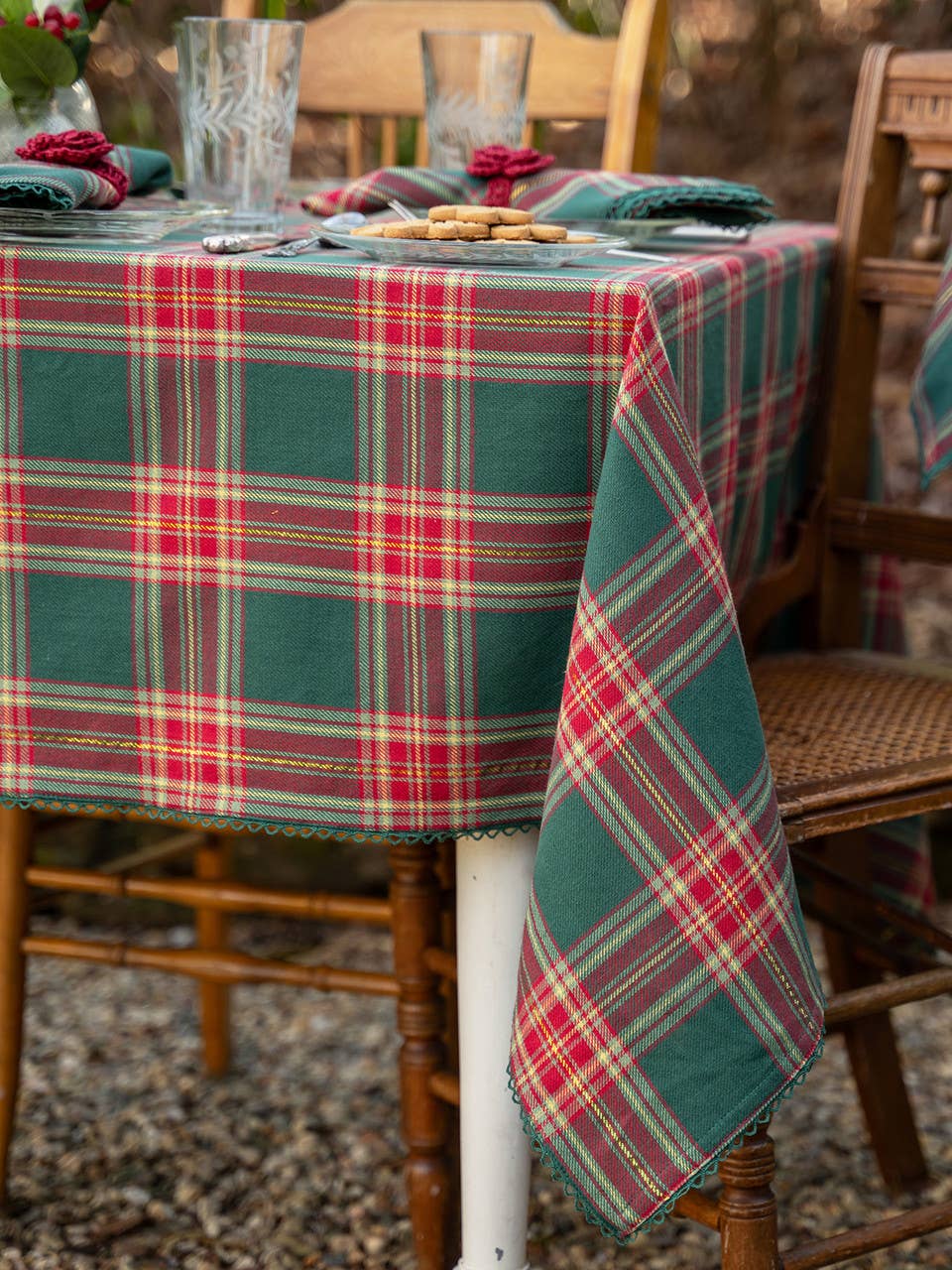 Jolly Plaid Tablecloth - Green: 60x90