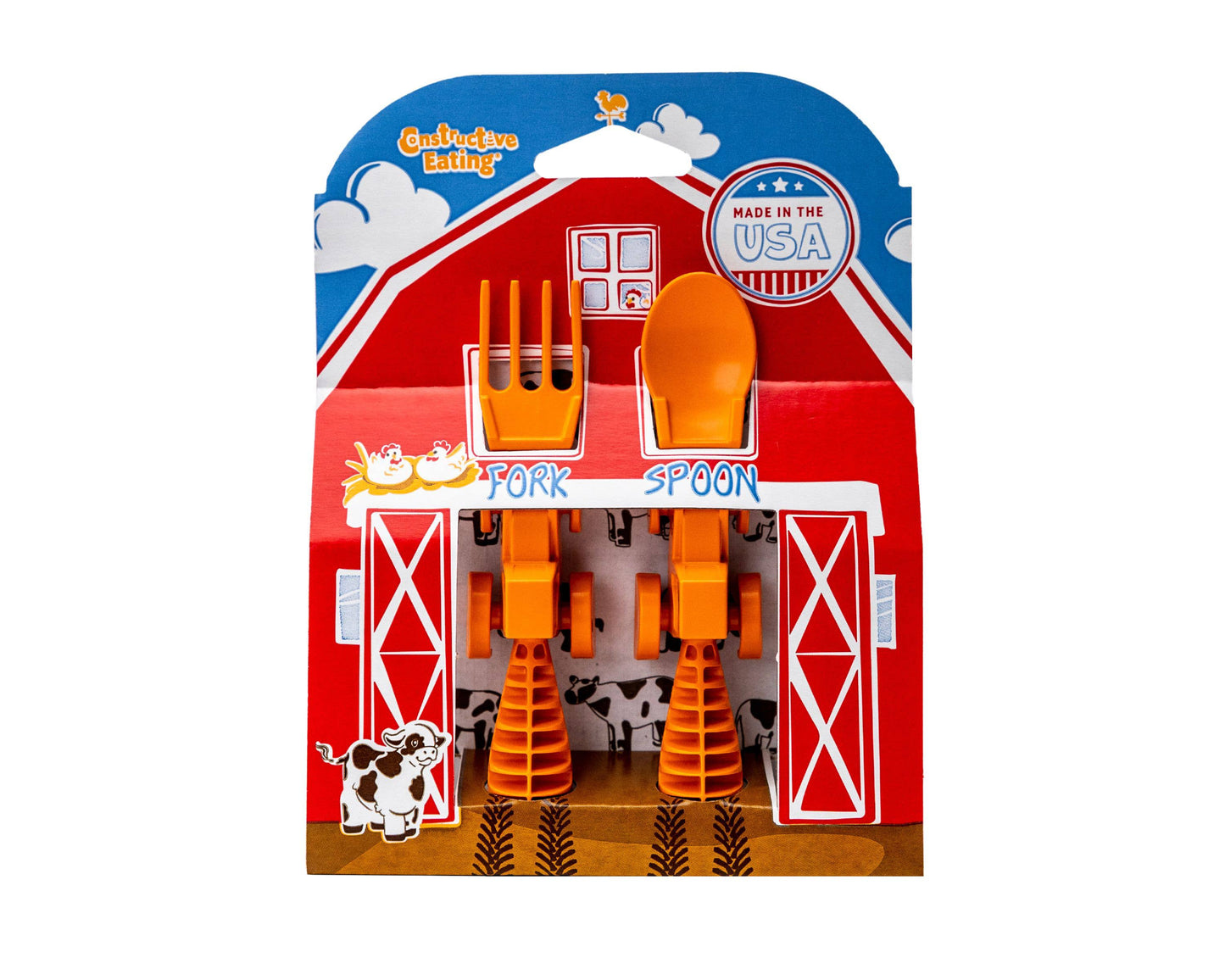 SET OF 2 TRACTOR UTENSILS: ORANGE