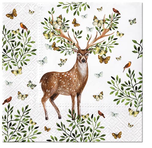 Forest Antlers Paper Napkins: Cocktail