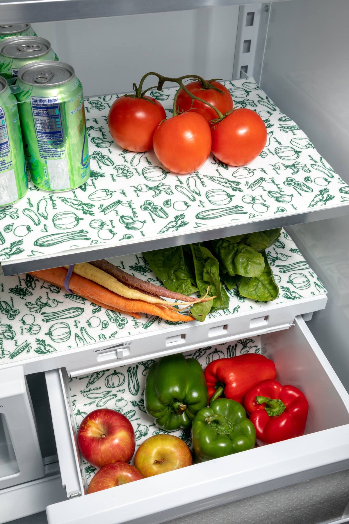 Set of 3 Fridge Bin Liners - Veggies