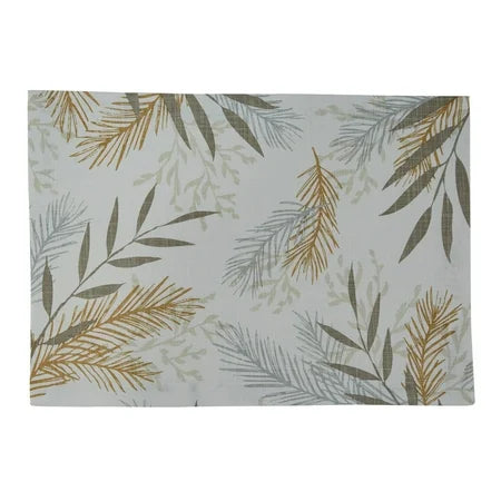NEUTRAL SPRIGS PLACEMAT WHT