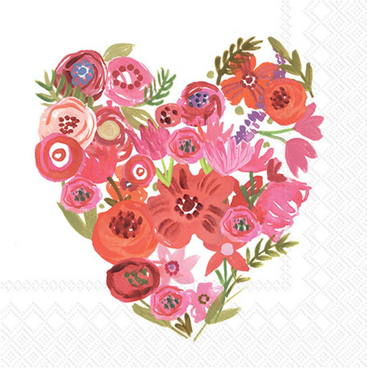 VALENTINES CHIC HEART COCKTAIL NAPKINS 20 CT