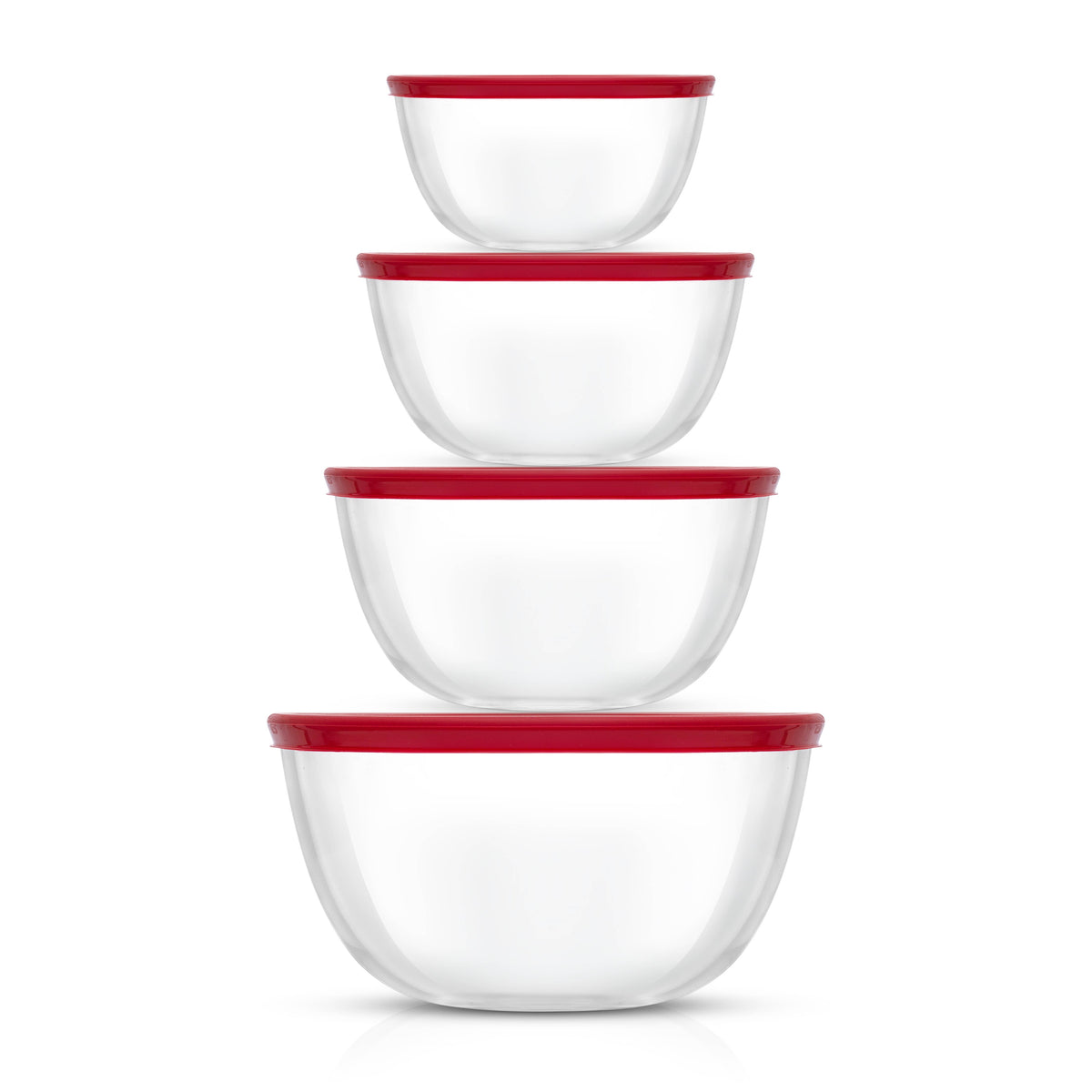 Glass Mixing Bowls With Lids Set/4