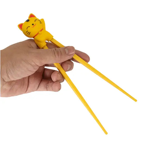Training Chopsticks: Yellow Lucky Cat