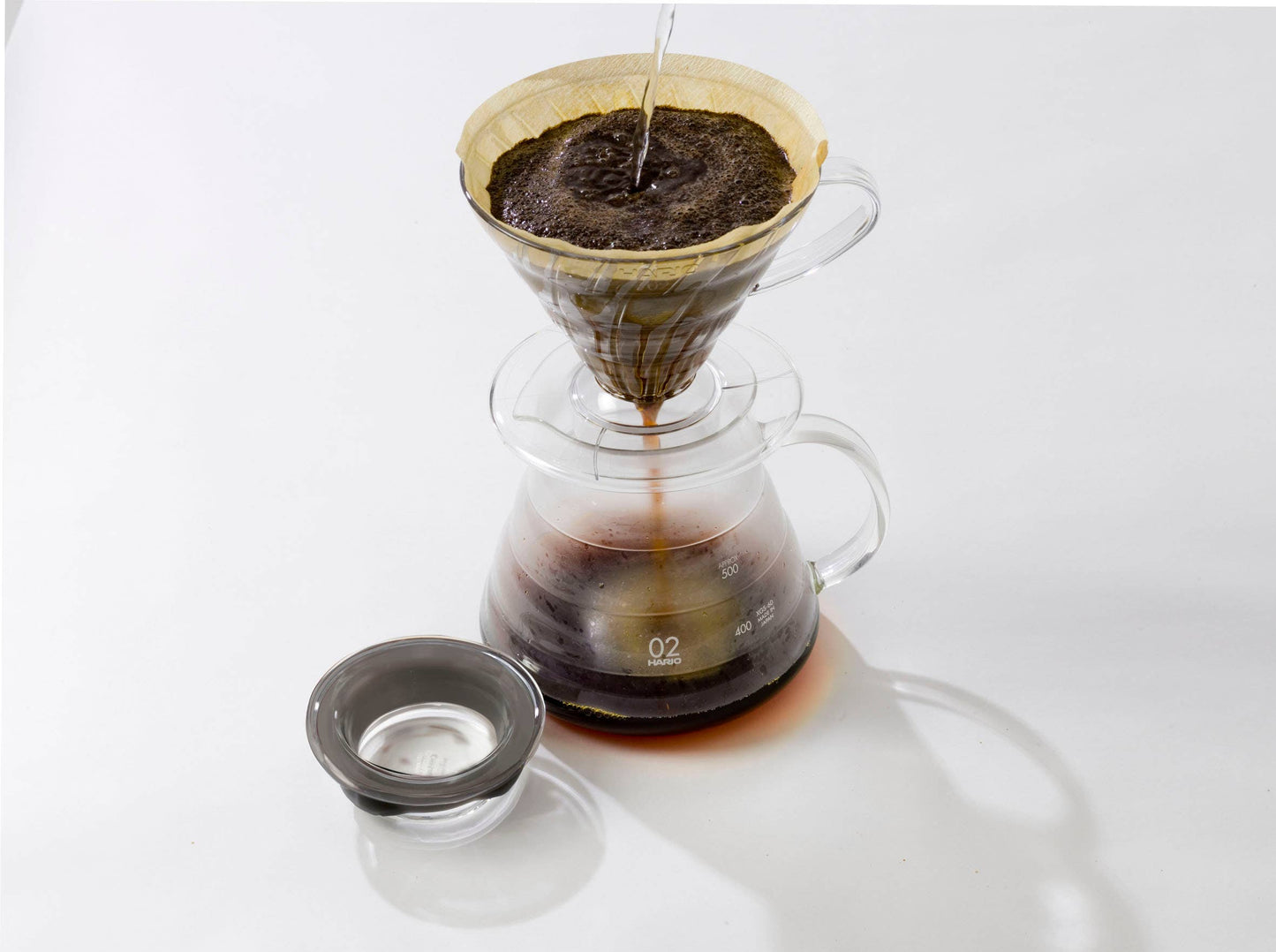HARIO V60 Glass Server: CAPACITY：2-5 cups (W 145× D 121× H 120mm)