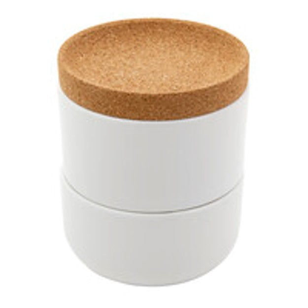 CERAMIC / CORK SALT & PEPPER CELLAR
