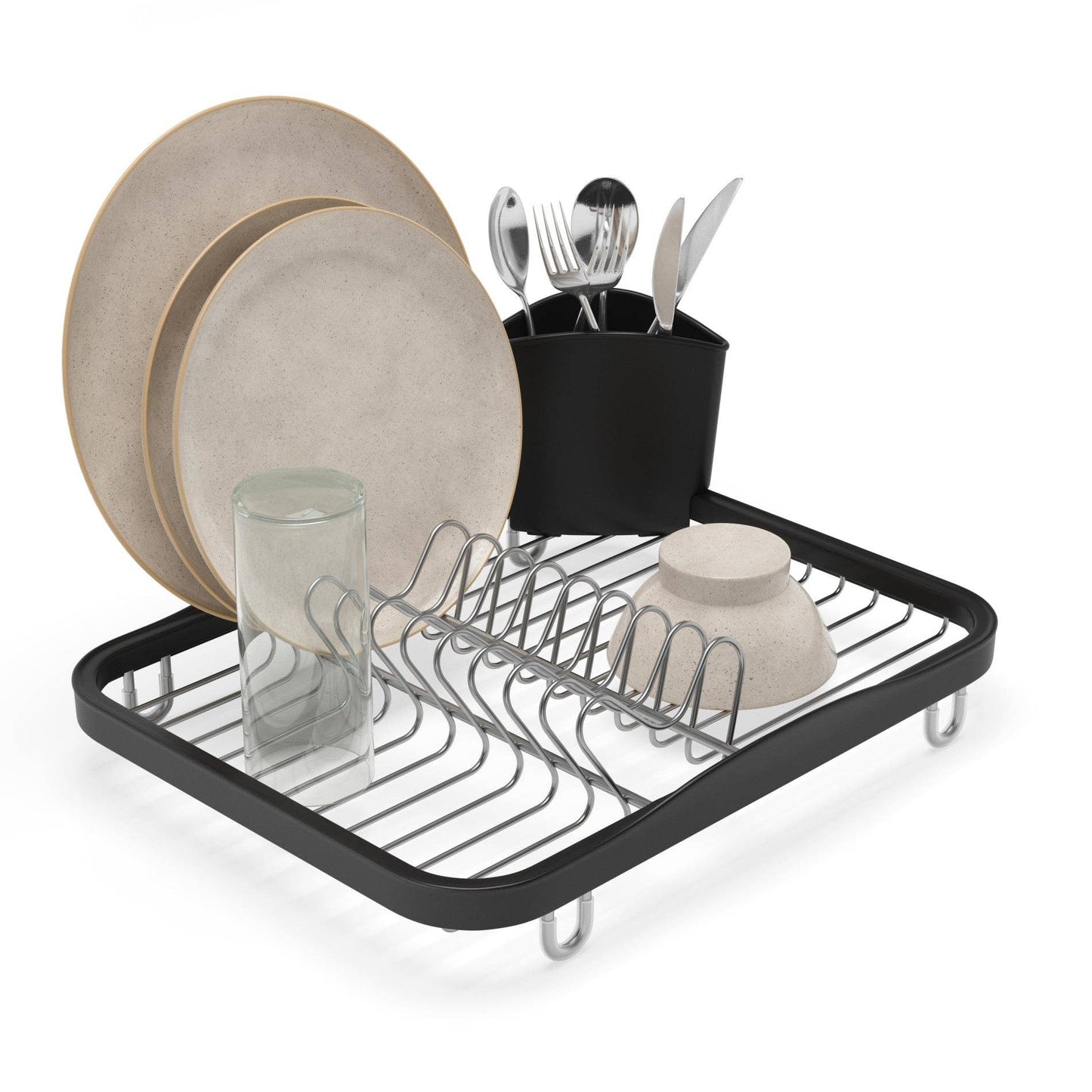 SINKIN DISH RACK: WHITE-NICKEL