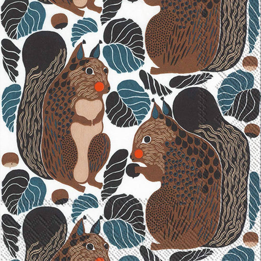 COCKTAIL NAPKIN MARIMEKKO KURRE BLACK BROWN