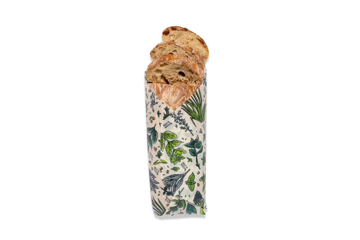 Bees Wrap Beeswax Reusable Bread Wrap - Herb Garden Print
