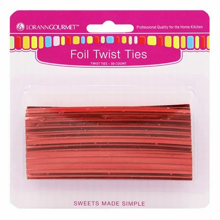 RED METALLIC TWIST TIES