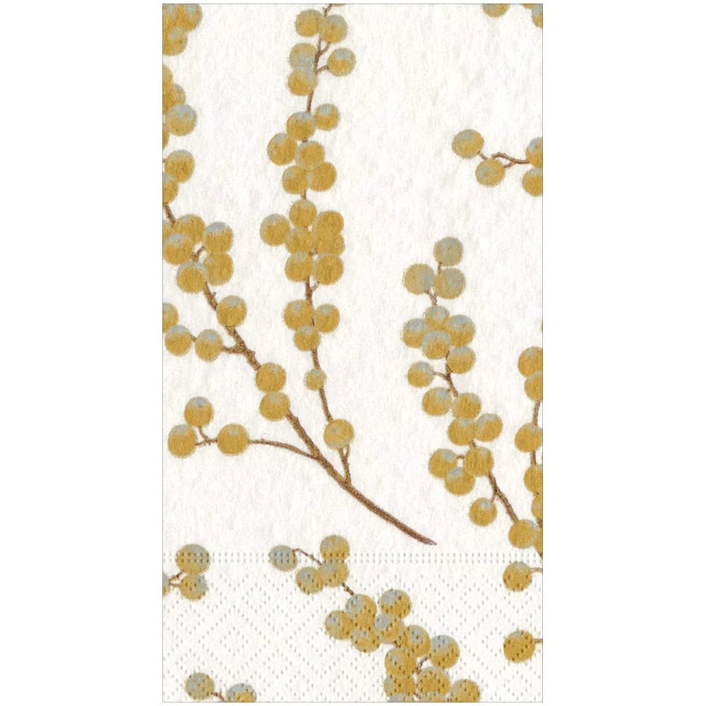 BERRY BRANCHES WHITE/GOLD PAPER GUEST TOWEL