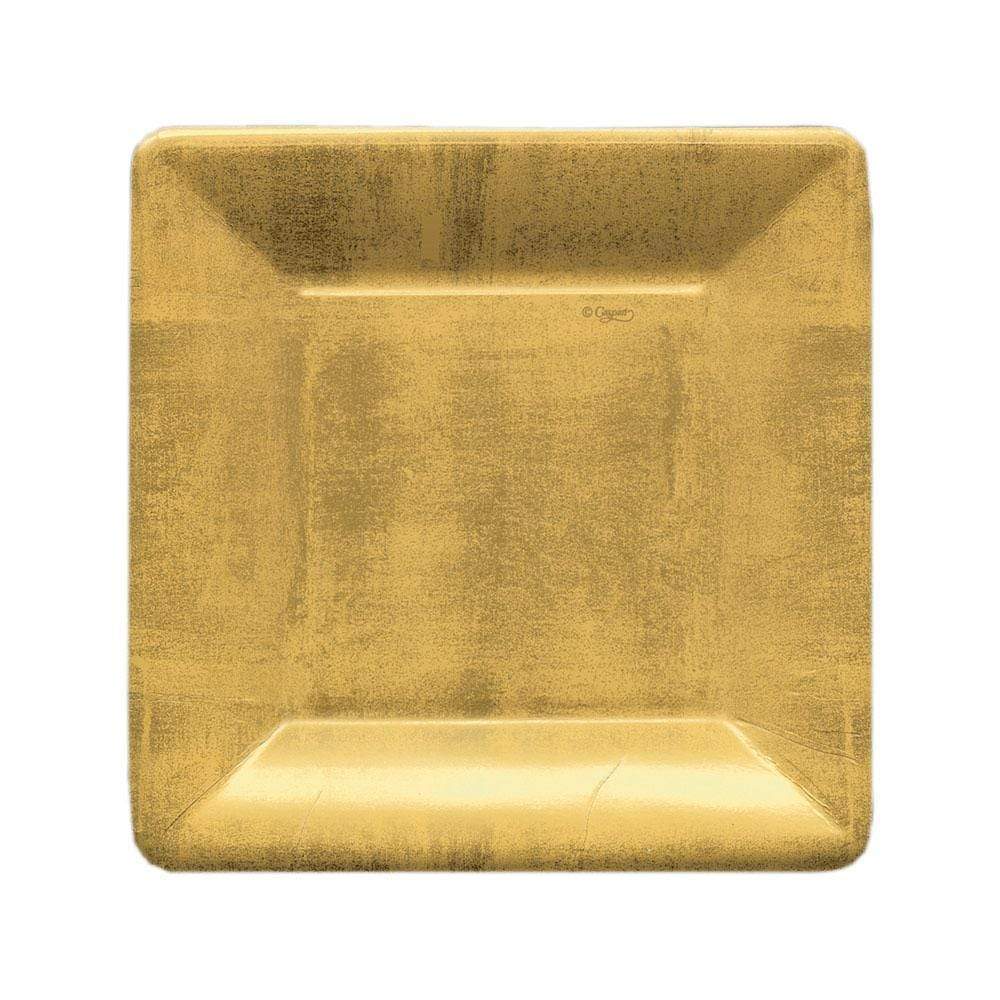 DESSERT PAPER PLATE GOLD LEAF SQ