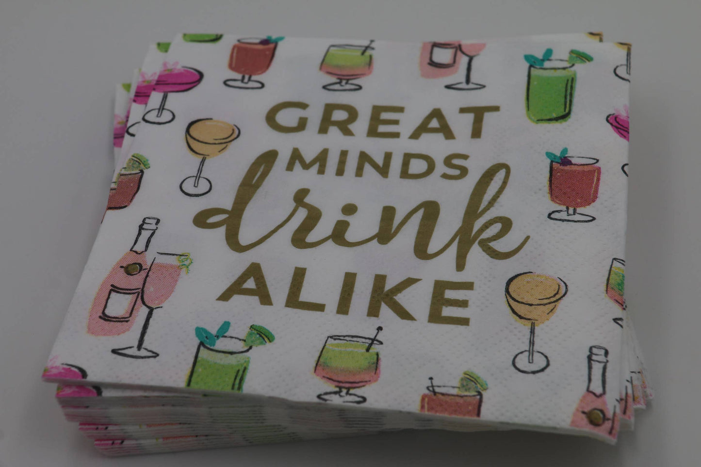 FUNNY COCKTAIL NAPKINS | GREAT MINDS DRINK ALIKE - 20CT